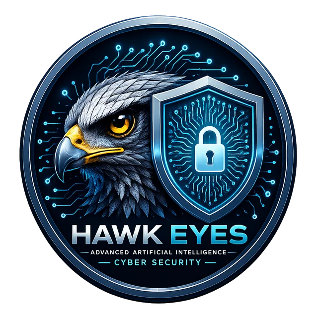 Hawk Eyes Cyber Tech eagle and cybersecurity shield